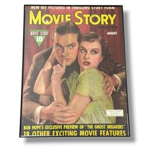 1940 Vintage Framed Wall Art Bob Hope Paulette Goddard Movie Story Poster Cover